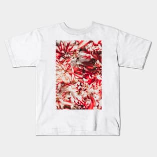 Pretty Red and White Flowers Kids T-Shirt